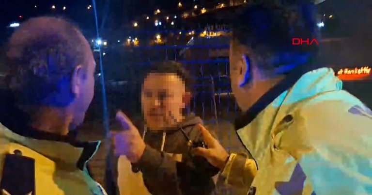 Dili dolana dolana polisleri tehdit etti