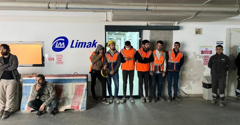 Limak inşaatında eylem yapan işçiler gözaltına alındı