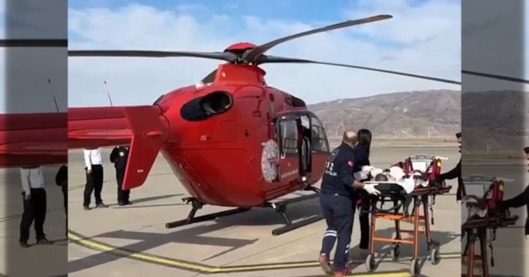 Ambulans helikopter 5 aylık bebek için havalandı
