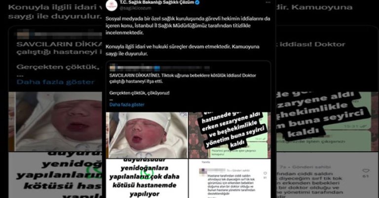 Hastanede bebeklere kötü muamele iddiası ile ilgili inceleme başlatıldı