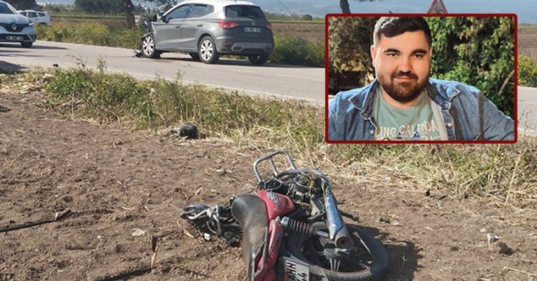 Otomobile çarpan motosikletin sürücüsü öldü