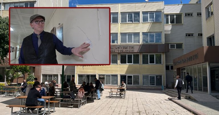 Fakülte binası çatlaklar nedeniyle boşaltıldı