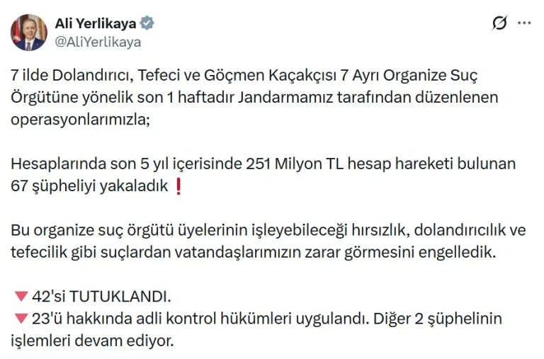 7 İlde Suç Örgütlerine Büyük Darbe