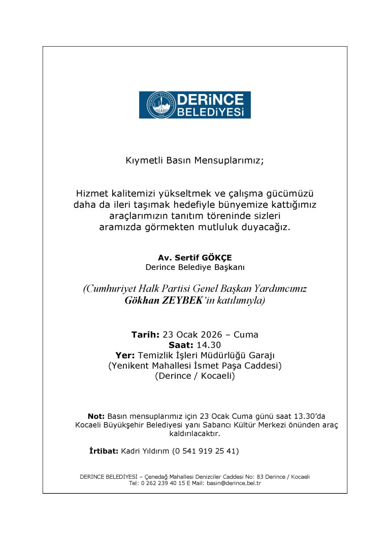 Basın Mensuplarına Özel Davet!