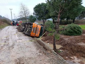 Beton Mikseri Devrildi: 1 Ölü, 1 Yaralı
