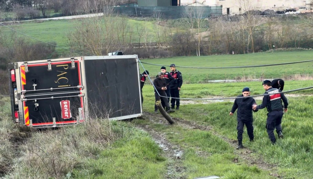 Arnavutköy'de Kamyonet Tarlaya Uçtu: İki Yaralı