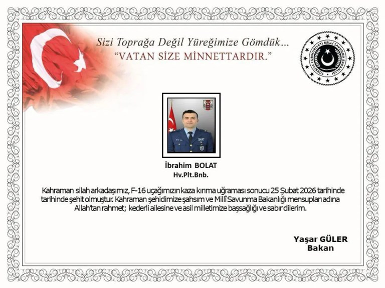Balıkesir'de F-16 Kazasında Pilot Şehit Oldu