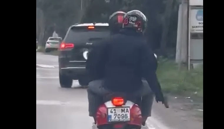 Köseköy’de motosikletli maganda dehşet saçtı!