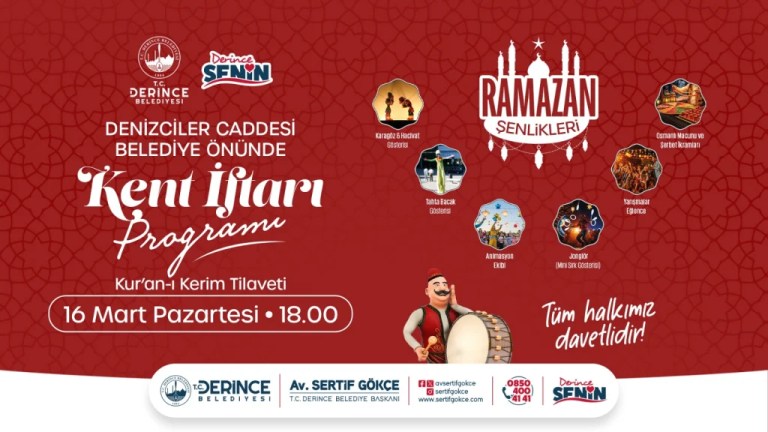 Derince’de Kadir Gecesi bereketi: Kent İftarı düzenleniyor