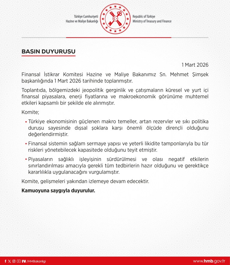 Finansal İstikrar Komitesi Toplandı: Ekonomik Direnç Güçleniyor
