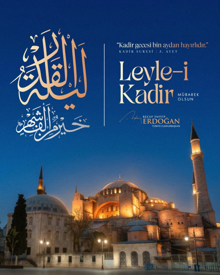 Cumhurbaşkanı Erdoğan'dan Kadir Gecesi Mesajı