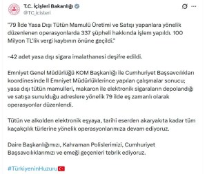 79 İlde Kaçak Sigara Operasyonu: 337 Şüpheliye İşlem