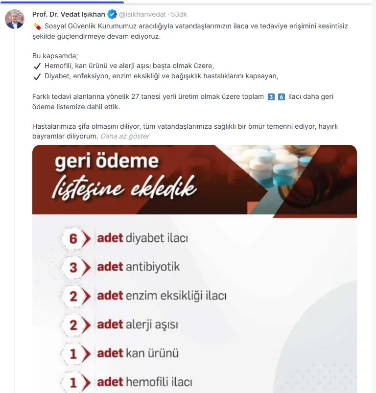 SGK 36 İlacı Geri Ödeme Listesine Ekledi