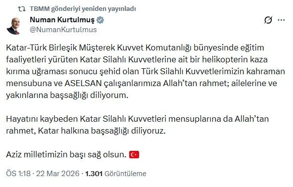 Siyasilerden Helikopter Kazası Şehitleri İçin Taziye Mesajları