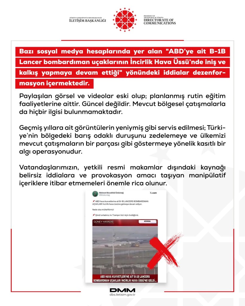 DMM, İncirlik Üssü İddialarını Yalanladı