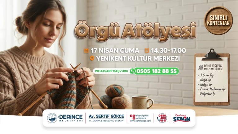 Derince’de örgü atölyesi başlıyor