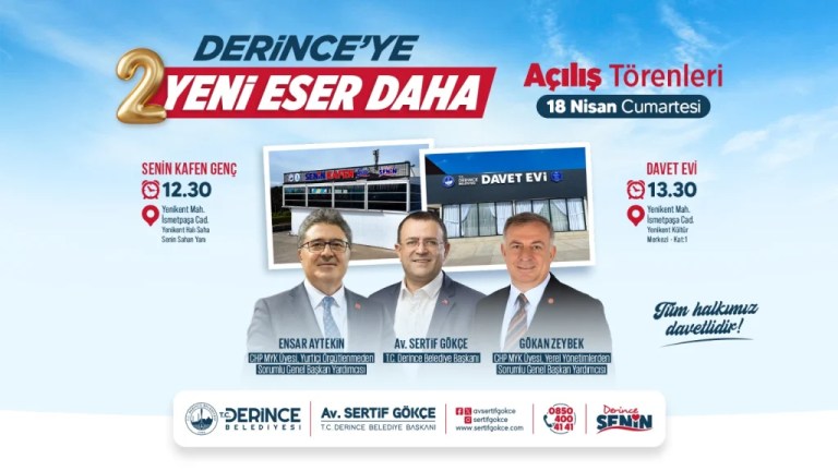 Derince’de iki yeni tesis hizmete açılıyor