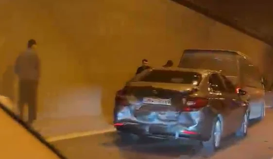 TEM Gültepe Tüneli’nde zincirleme kaza!