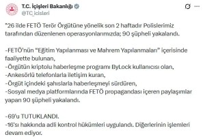 FETÖ Operasyonlarında 69 Kişi Tutuklandı