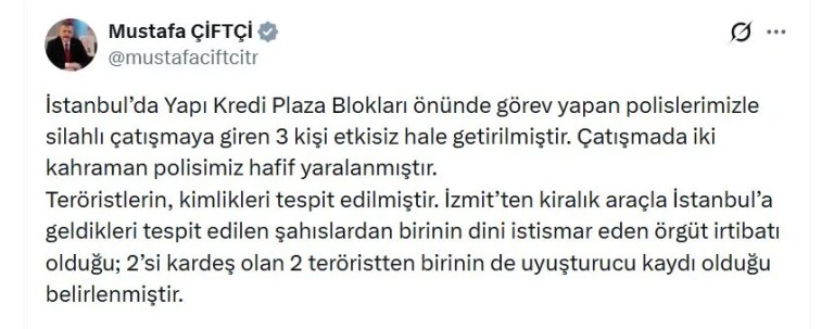 İstanbul'da Polisle Çatışan Üç Kişi Etkisiz Hale Getirildi