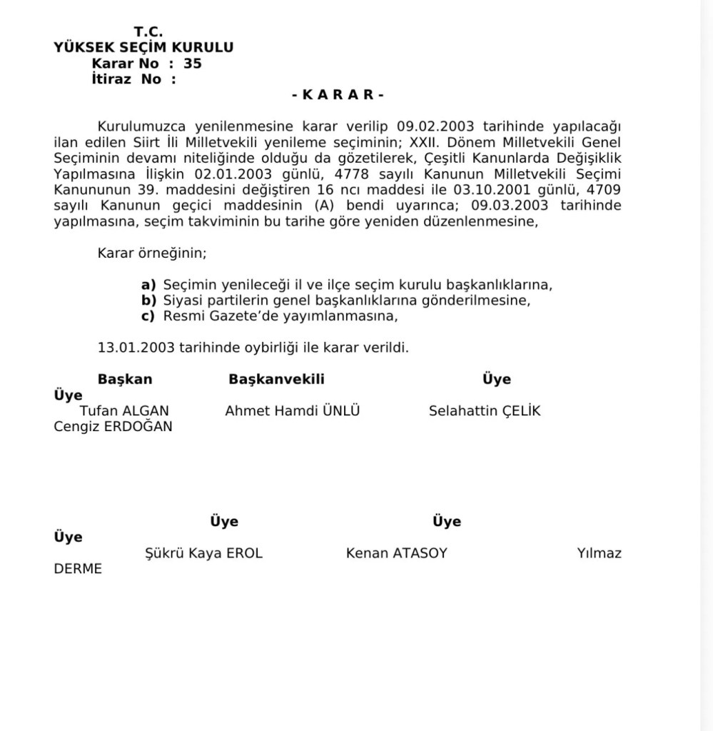 Hayati Yazıcı'dan Ara Seçim Tartışmalarına Belgeli Yanıt