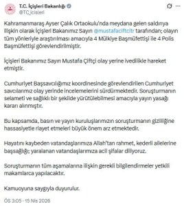 Kahramanmaraş'ta Okulda Silahlı Saldırı: 4 Kişi Hayatını Kaybetti