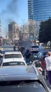 Şişli'de Cip Yangını Trafiği Felç Etti