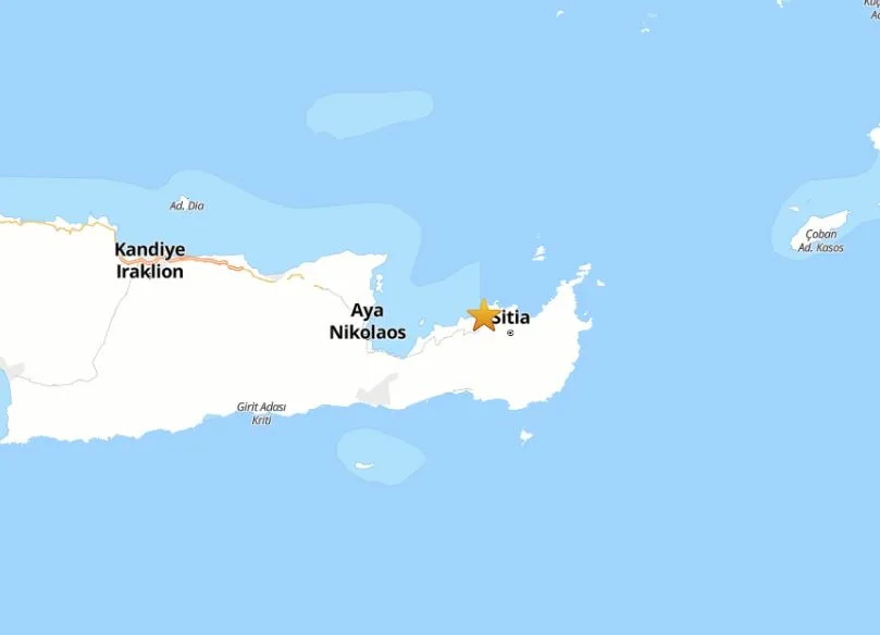 Girit Adası'nda 5.9 Büyüklüğünde Deprem Meydana Geldi