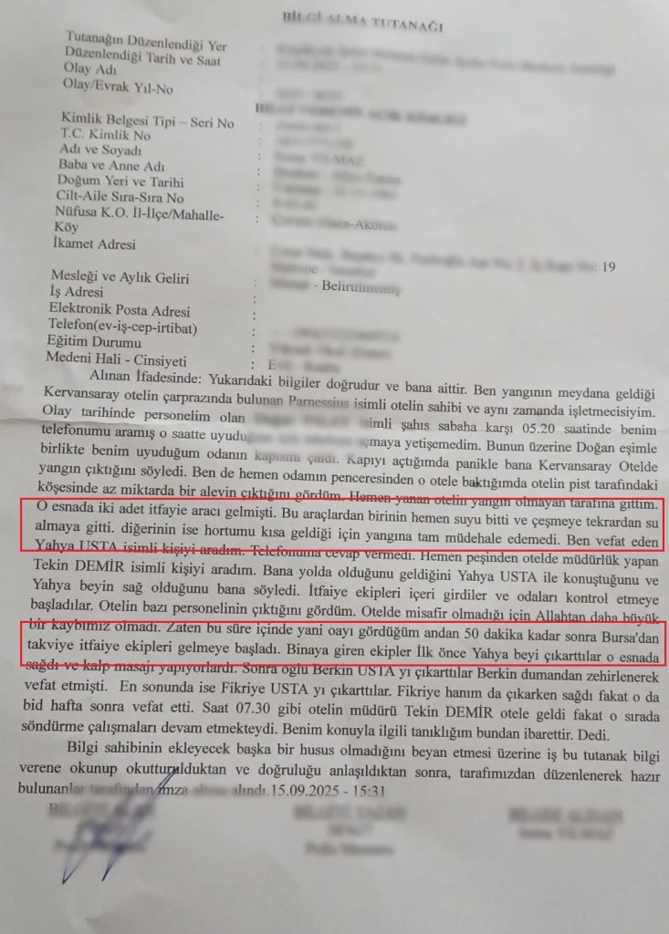 Uludağ'da Otel Yangını: İtfaiye Aracında Su Yok İddiası