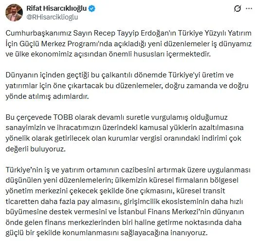 Hisarcıklıoğlu: Türkiye Yüzyılı İçin Yeni Atılım Mümkün
