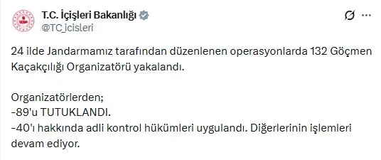 24 İlde Göçmen Kaçakçılığı Operasyonu: 89 Kişi Tutuklandı