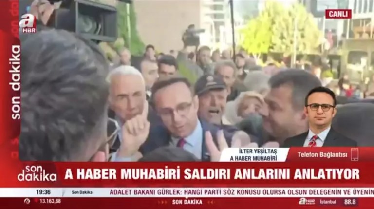 CHP önünde gazeteciye saldırı girişimi!