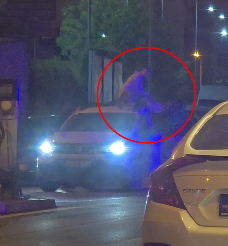 Siirt'te Madde Bağımlısı Şahıs Otomobilin Üzerine Çıktı