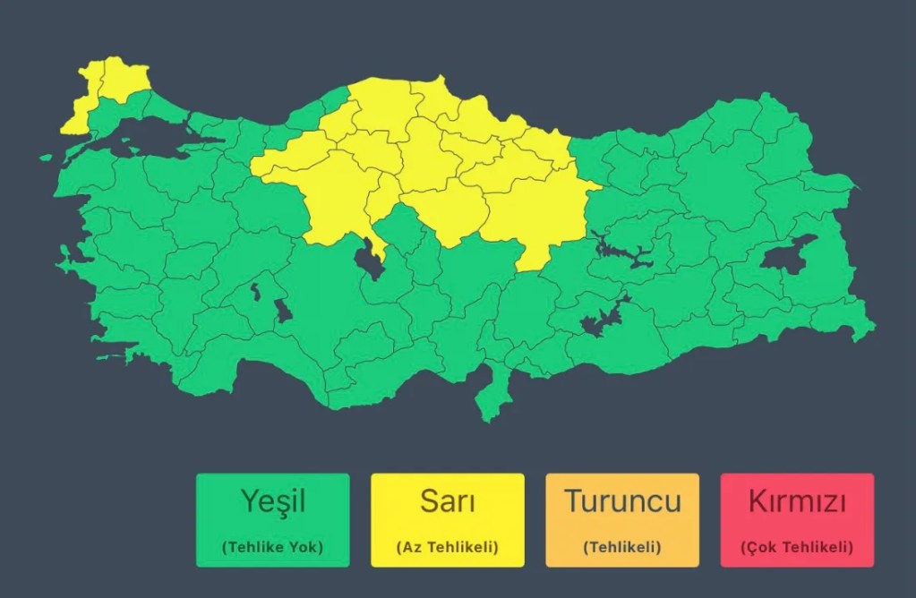 İçişleri Bakanlığı'ndan sağanak uyarısı
