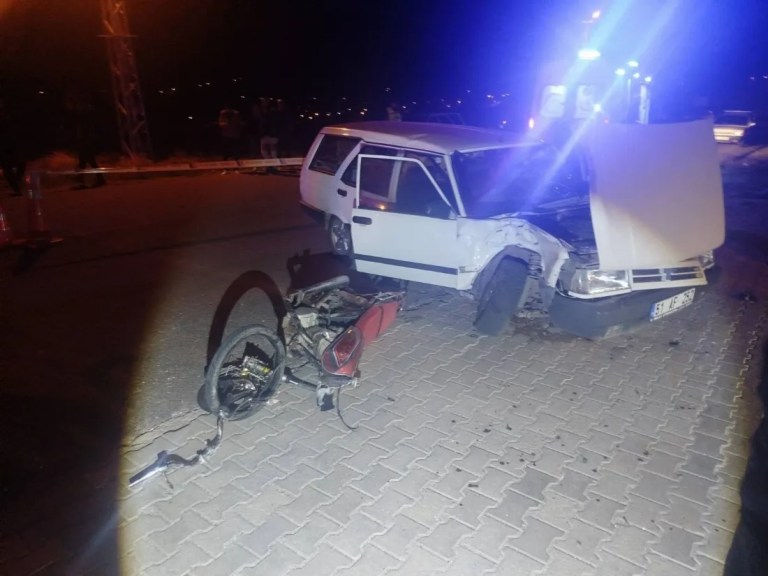 Niğde'de otomobil ve motosiklet çarpıştı!
