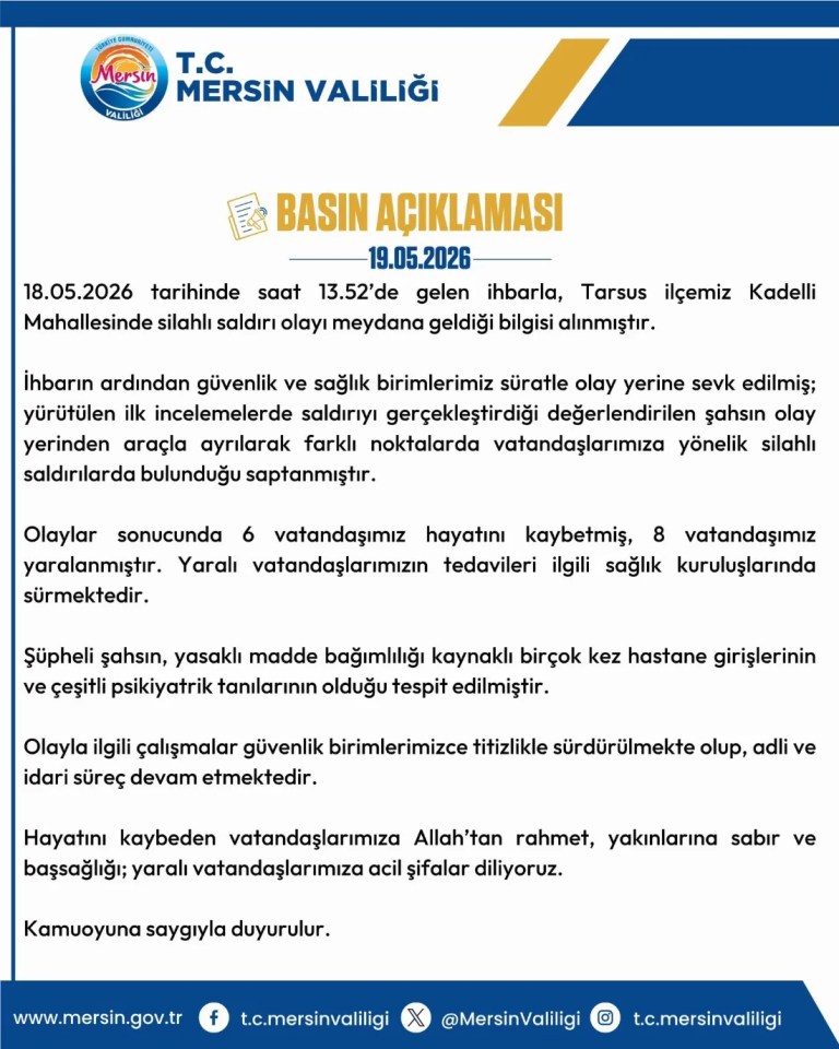 Mersin'de silahlı saldırı dehşeti!