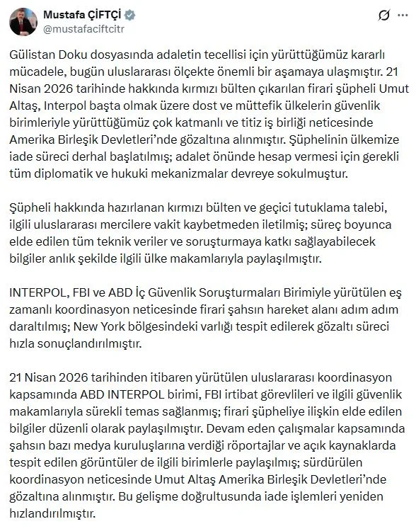 Umut Altaş'ın İadesi İçin Tüm Mekanizmalar Devrede!