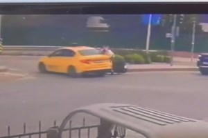 Silivri’de taksi ve motosiklet çarpıştı!
