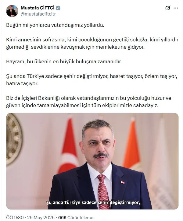 Bakan Çiftçi: Bayram Trafiği İçin Tüm Ekipler Sahada