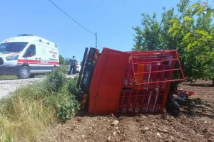 Malatya’da tavuk yüklü kamyon devrildi!